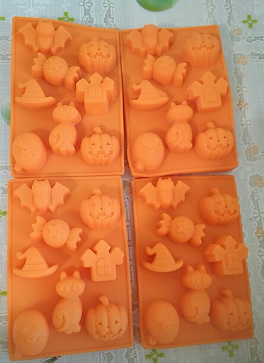 Hot Selling Halloween Mini Chocolate Molds Non-Stick Baking Utensils Kitten Pumpkin Personality Modeling Wholesale