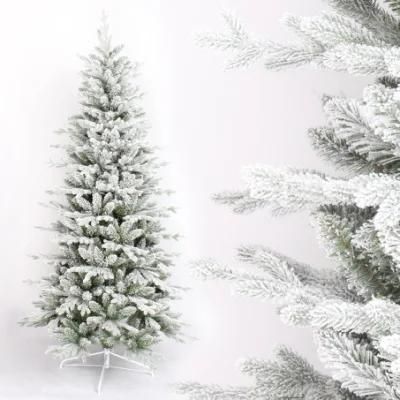 Yh22104 2022 Christmas New PE PVC Flocking Falling Snow Christmas Tree White Decoration Artificial Christmas Tree