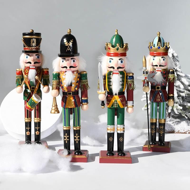 12 Inch Traditional Wooden Nutcracker for Festive Christmas Decor