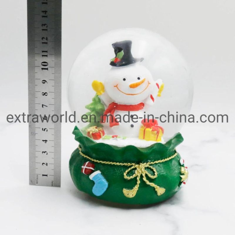 65mm Resin Craft Snowman Snow Globe for Home Decoration