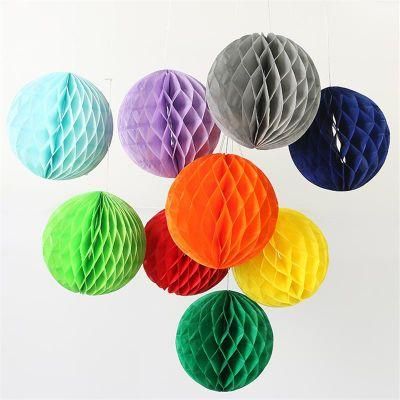 Wholesale Supply Colorful Party Decoration Round Tissue Paper Honeycomb Ball