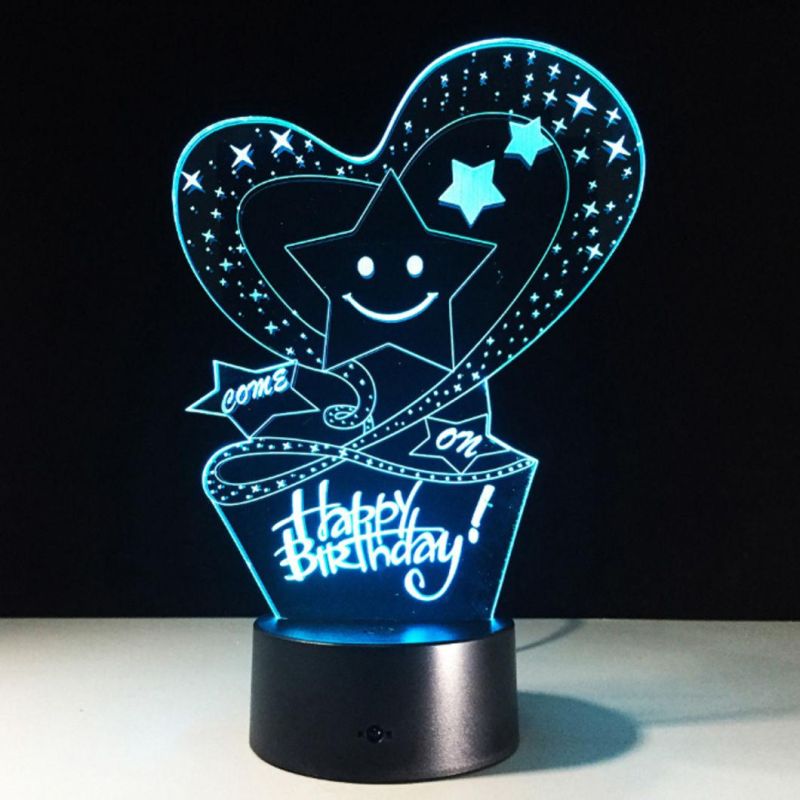 3D LED Decorated Colorful Nightlights for Valentine Gift