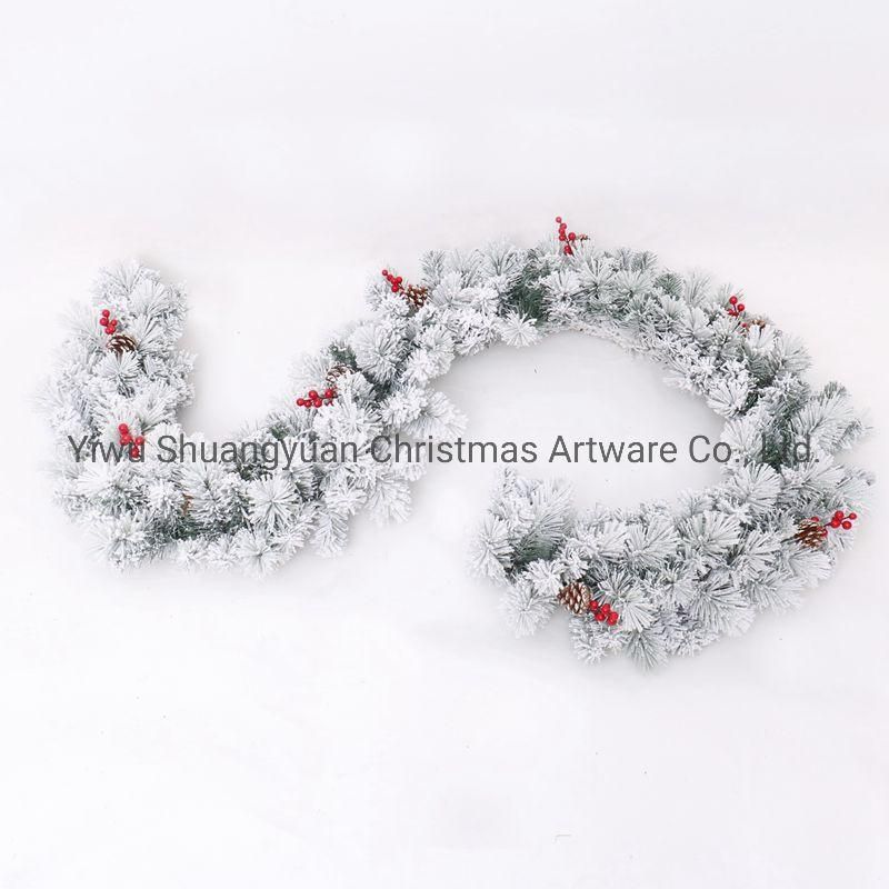 Pre-Lit White Christmas Garland, Christmas Decoration