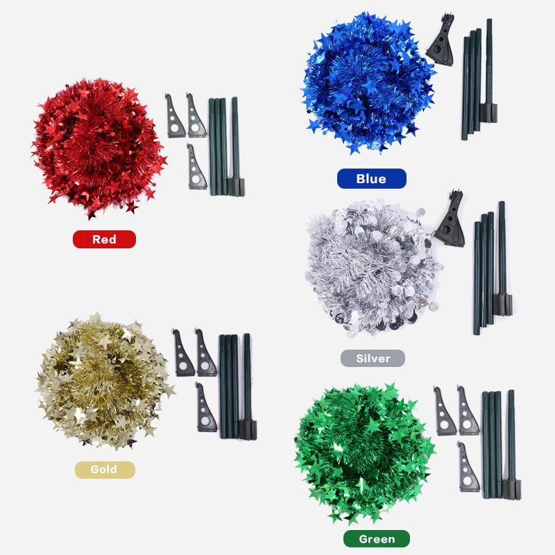 Collapsable Christmas Tree, 4FT Pop up Tinsel Collapsible Xmas Tree with Stand for Indoor and Outdoor Home Holiday Decoration