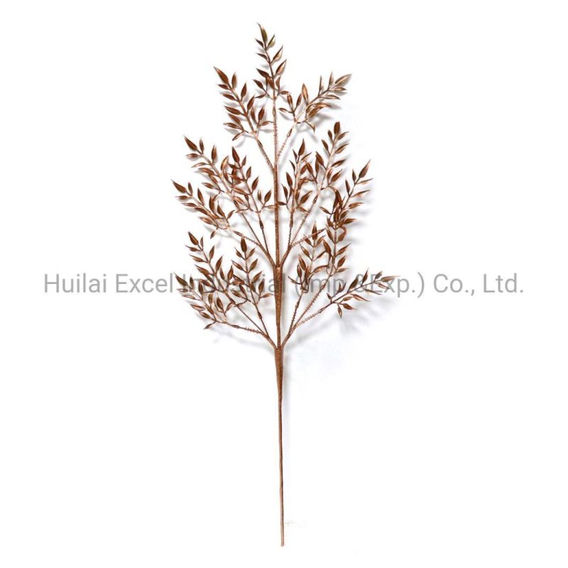 Christmas Decoration Leaf Picks Gold Branches Glitter Leaves Picks