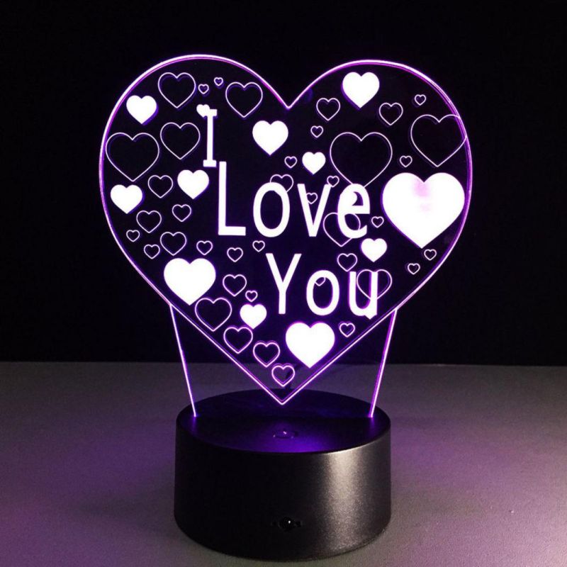 Home Decoration 3D LED Love Heart Lamp