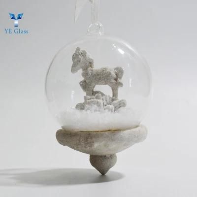 Customized Transparent Glass Balls with Unicorn Interior for Decoration