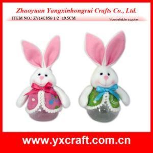 Easter Decoration (ZY14C856-1-2) Point Fabric Easter Bunny Sweetie Bottle