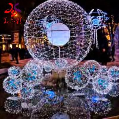 Outdoor Commercial Christmas Street Decoration 3D Illuminated Giant Ball Shaped Ornament Arch Motif Lights for Shopping Malls