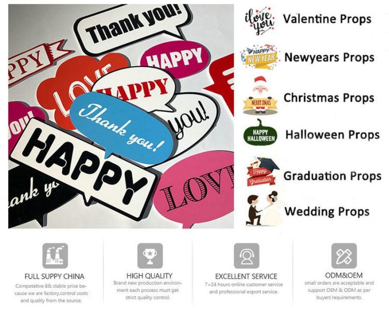 Wedding, Party or Event 16" L X 12" W 2-Sided Photo Booth Props Sign