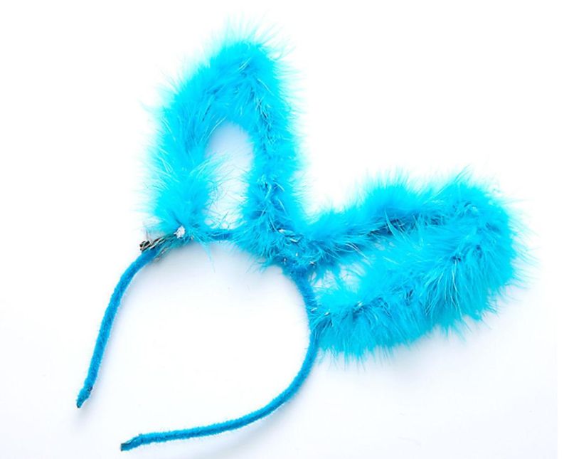 Lovely Faux Feather Rabbit Ear LED Headband Party Hair Hoop