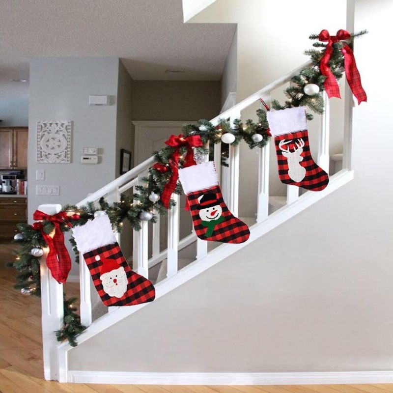 Christmas Stockings Santa, Snowman, Reindeer 3D Christmas Decoration for Kids Party Decor