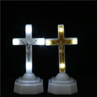 LED Eucharistic Small Night Light Lamp Cross Jesus Furnishing Articles