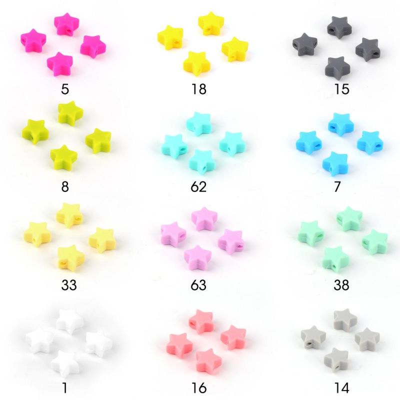 Mini Star Silicon Beads Baby Teether DIY Necklace Babi Teething Toys Food Grade Silicone Beads