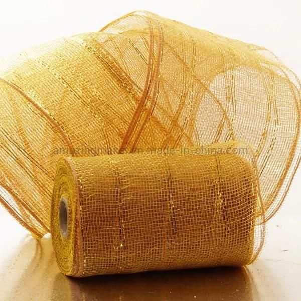 Metallic Stripes 6′′ Deco Mesh Ribbons for Wedding Party