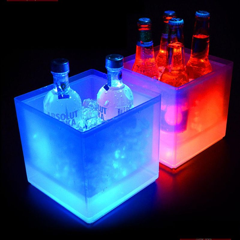 LED Ice Cooler Champagne Acrylic LED Custom Ice Bucket