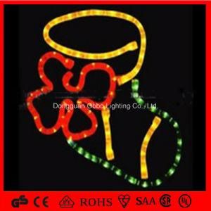 LED Christmas Gift Sock PVC Rope Motif Light