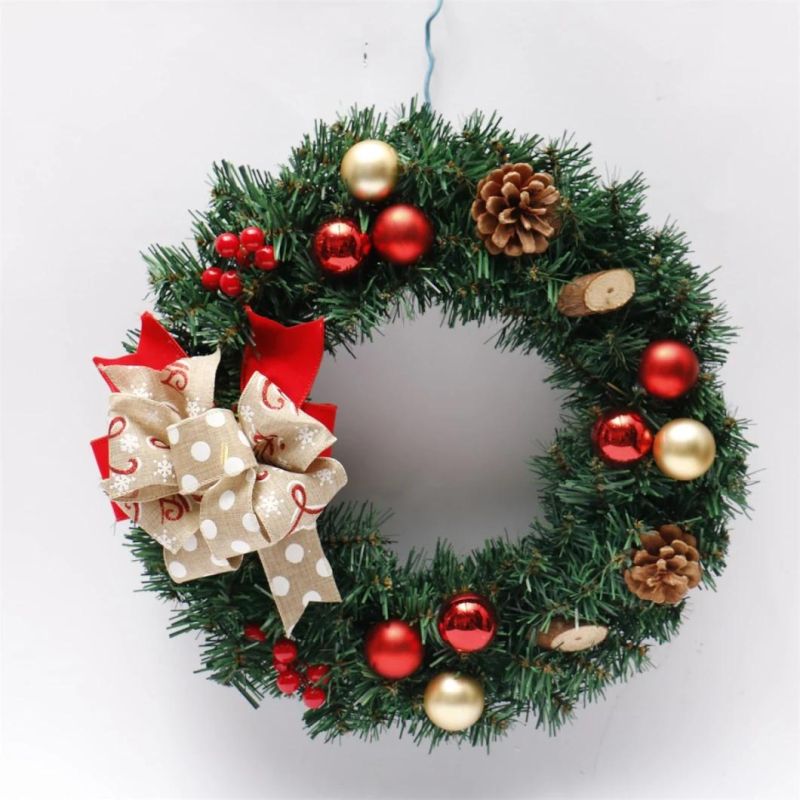 High quality PVC Material Density Christmas Wreath with Ornament