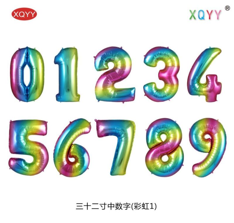 Romantic Numerical Balloons Birthday Foil Balloons Advertising Balloon