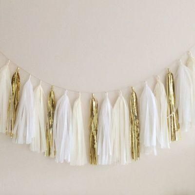 Tissue Tassels Paper Garland Bunting Wedding Birthday Party Hanging Banner Decoration