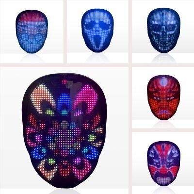 APP Mask Party Mask Bluetooth Programmable LED APP Face Mask Luminous Scrolling Holloween Toy