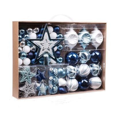 Hot Sale Ice Blue 51PCS Christmas Plastic Tree Hanging Balls Party Decorations