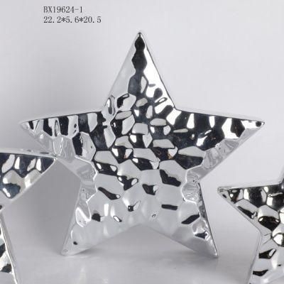 22.2*5.6*20.5cm Christmas Star Shape Ceramic Decor for Home Decoration