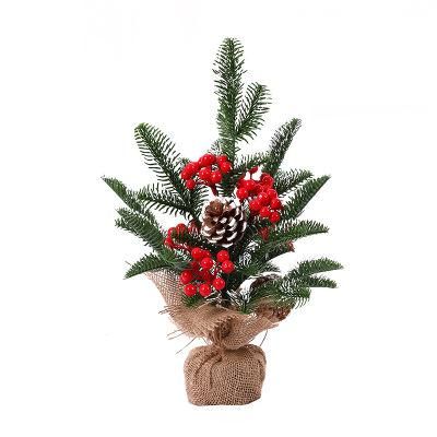 Potted Burlap Berry Mini Tabletop Porch Christmas Tree