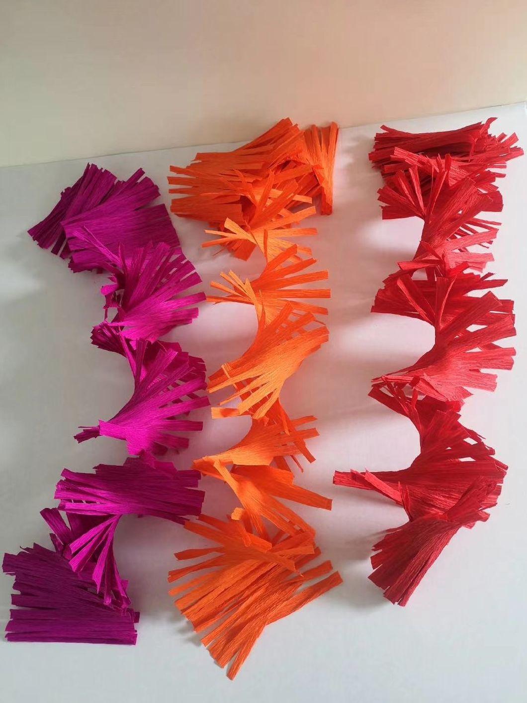 Custom Solid Colors Streamers for Festive Decoration Fringed Crepe