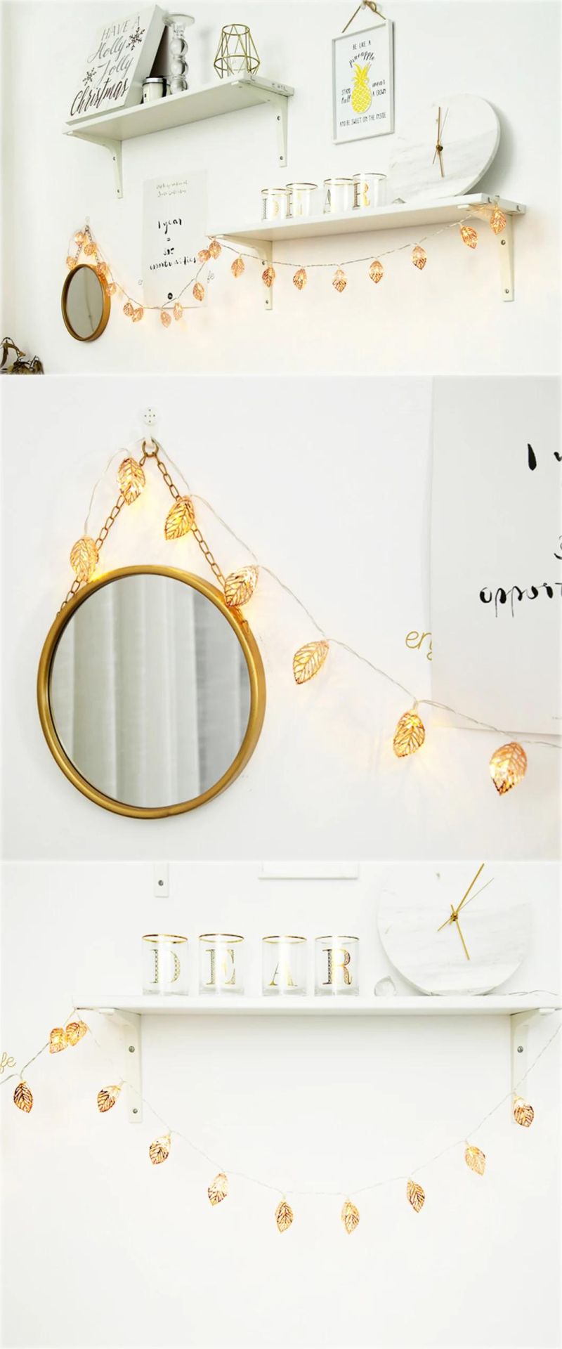 LED Golden Metal String Lights Decor Ambiance Lamp