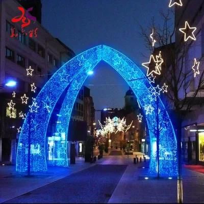 Outdoor LED Illuminated Christmas Decoration Luminous Xmas Arch Light Display