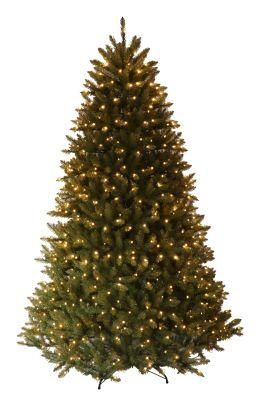 8FT Pre-Lit Green PVC Tips Christmas Tree, LED Lights