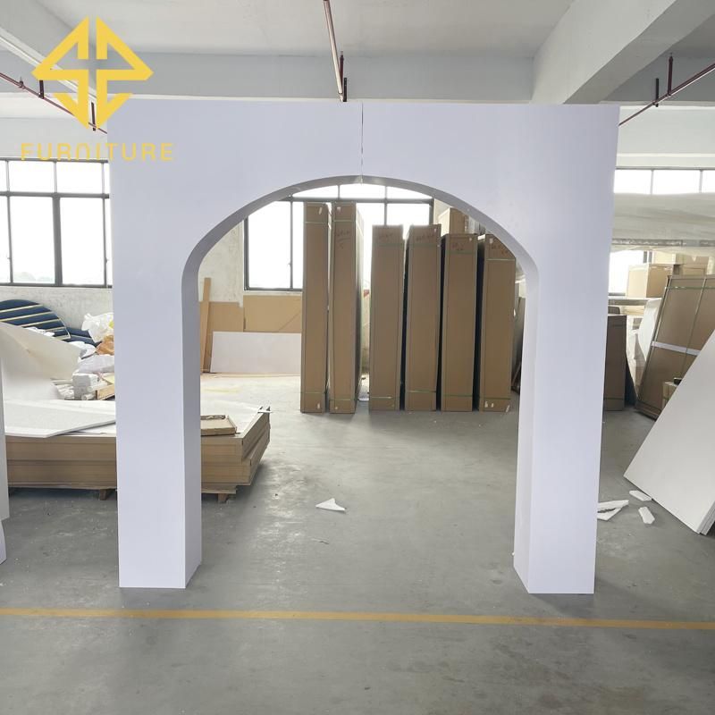 New Design Luxury Modern Wedding Banquet Event Decoration PVC White Backdrop