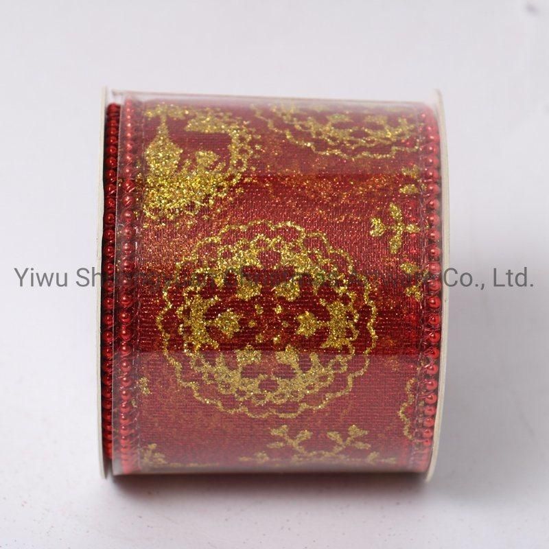 Christmas Ribbon Decor for Holiday Wedding Party Decoration Supplies Hook Ornament Craft Gifts
