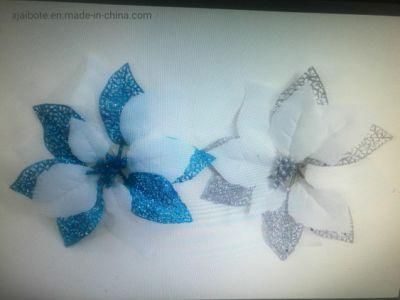 Christmas Flower with Clip Decoration for Xmas Holiday and Xmas Tree