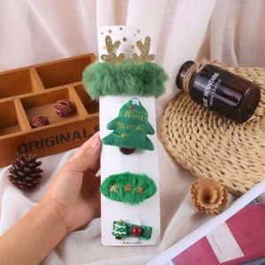 Novelty Christmas Hair Clip Set Snowman Santa Hairpins Girl Baby Side Clip Hair Accessories for Sale