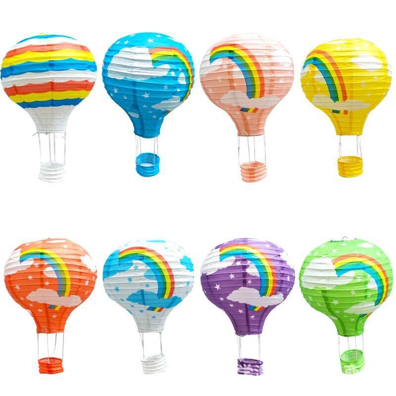 Factory 12"16"Color Printing Hot Air Balloon Lantern New Year Christmas Shopping Mall Bar Kindergarten Wedding Birthday Party Decoration