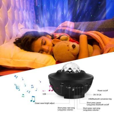 360 Degree Rotation Ocean Water Wave Starry Sky Projector Light 8W USB for Power LED Laser Starry Projector Lamp for Party Supplies