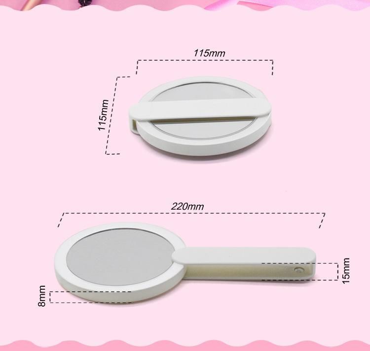 Foldable Compact LED Pocket Hand Mirror for Promotion Cosmetic Gifts