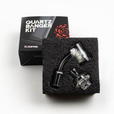 Volcanee Quartz Banger Set 4mm Banger Glass Carb Cap &amp; Pearls Include Boxes