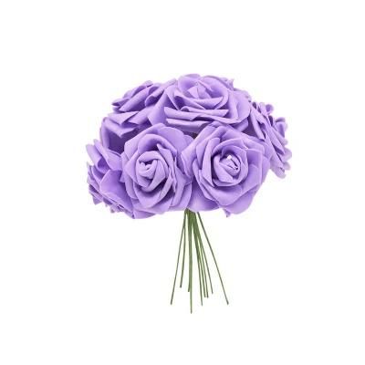 Wedding Gift Handmade PE Artificial Flowers 50PCS Roses for Bridal Holding