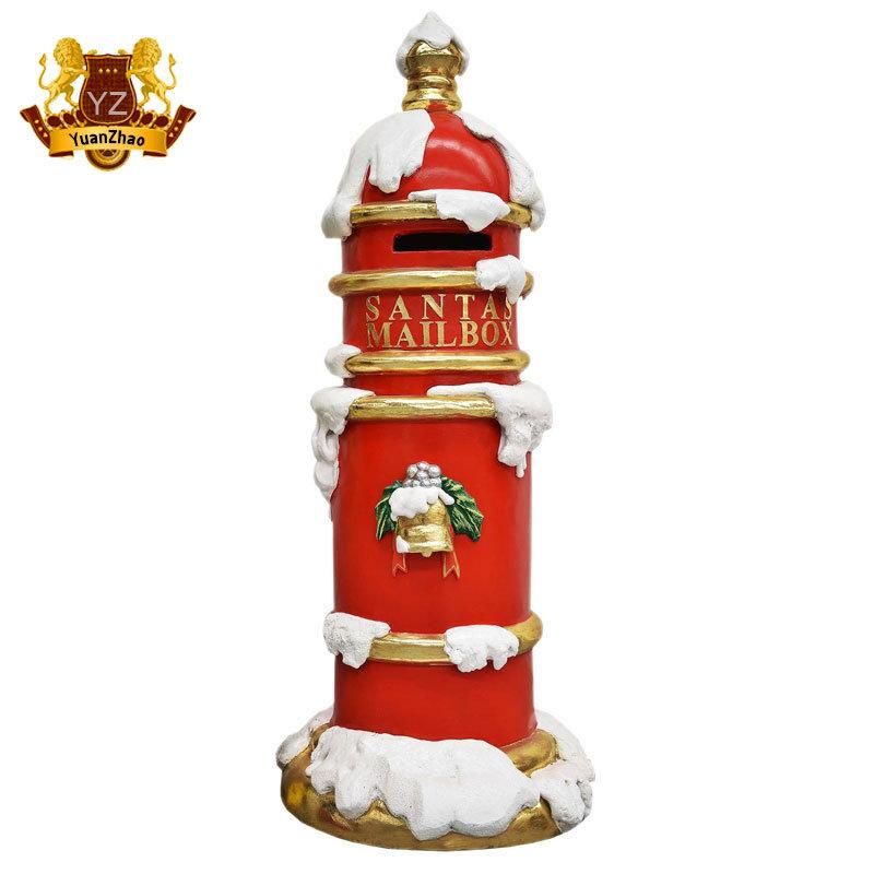 Outdoor Large Resin Santa Mailbox Statue for Christmas Decorations