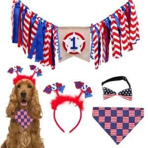 Dog Bow Tie Banner Scarf Party Supplies for American Independence Day