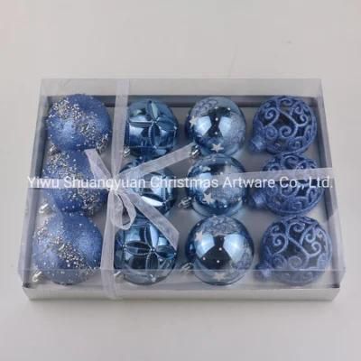 New Design Painted Shatterproof Tree Hang Balls Plastic Decorations Ornaments Christmas Balls
