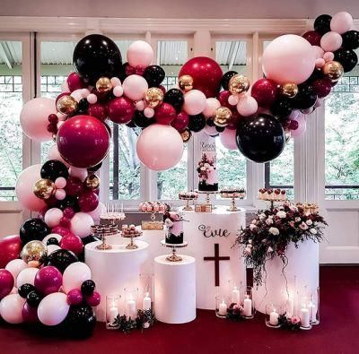 73PCS Wine Red Pink Series Balloon Set Wholesale Rose Red Black Balloon Chain Party Decoration Kit