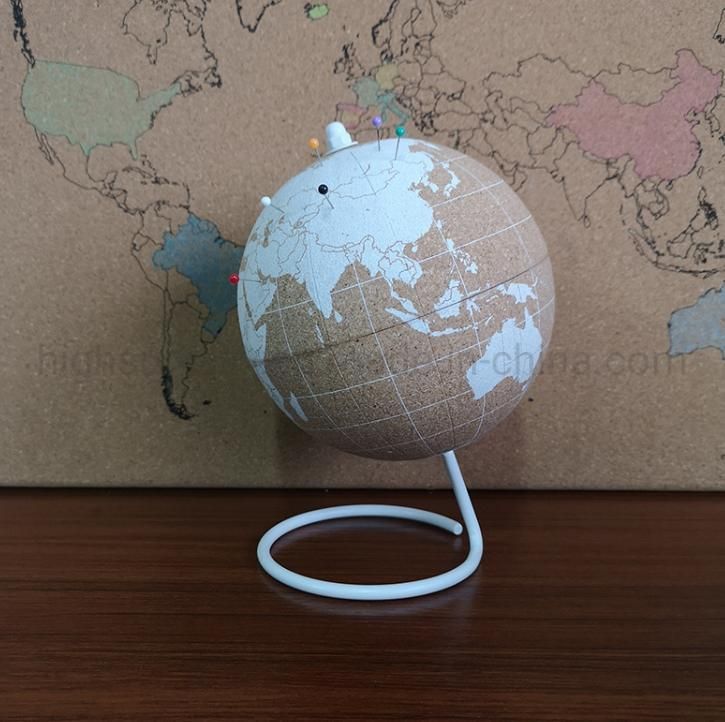 8 Inch Teaching Cork Globe with Push Pins Desktop Decoration Promotional Gift Office Decoration