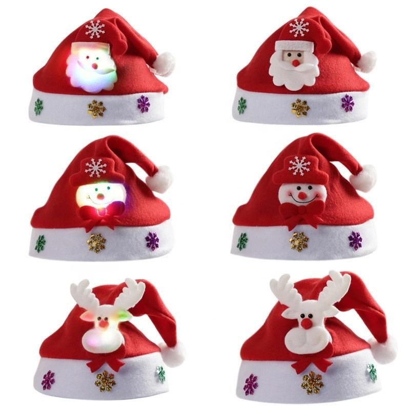 Gorro Navidad LED Lighting Christmas Hats Adult Christmas Santa Hat Decorative New Year Decoration Noel Christmas Decoration