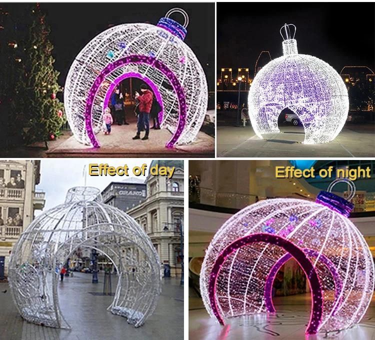 Outdoor Street Holiday Shopping Mall Garden Waterproof Arch Ball Decoration 3 D Sculpt Motif LED Light