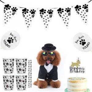 Paper Cup Banner Pet Party Decoration Sunglass Balloons Birthday Supplies for Dog