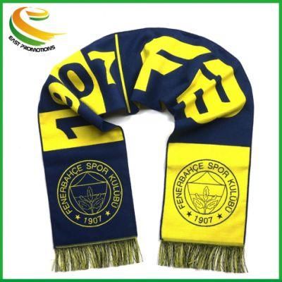 Custom Sports Knitted Scarf Fan Muffler with Jacquard Logo